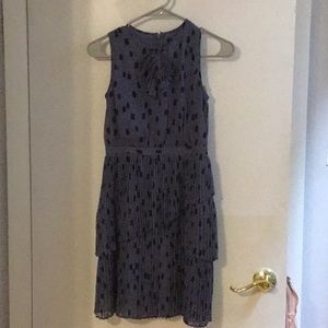 NWT Blue cocktail dress with navy polka dots
